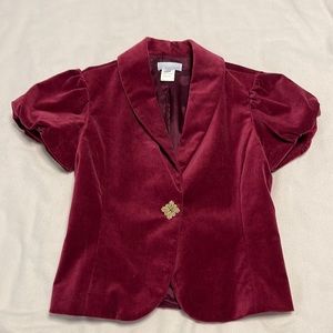 Symmetry velvet-like short sleeved blazer*
